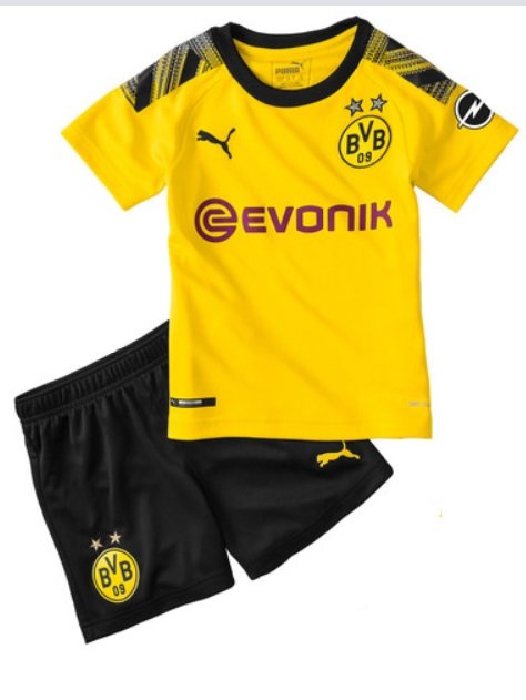 Kit infantil oficial Puma  Borussia Dortmund 2019 2020 I jogador